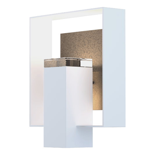 Shadow Box Outdoor Sconce - White - Natural Iron Accent by Hubbardton Forge