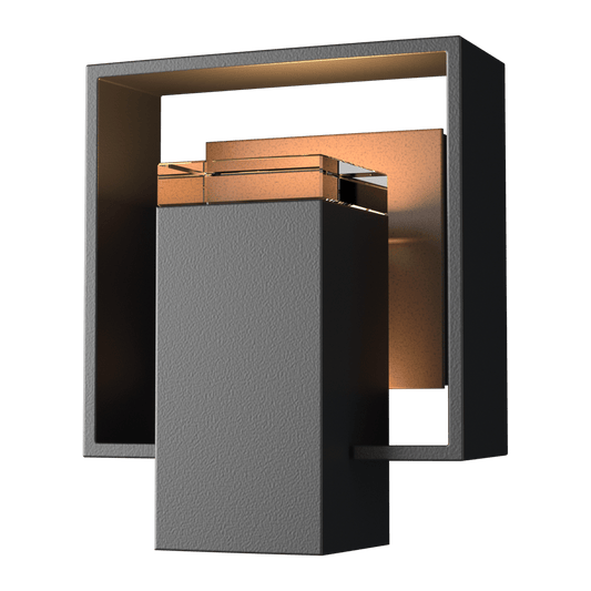 Shadow Box Small Outdoor Sconce - Coastal Black - Coastal Bronze Accent by Hubbardton Forge