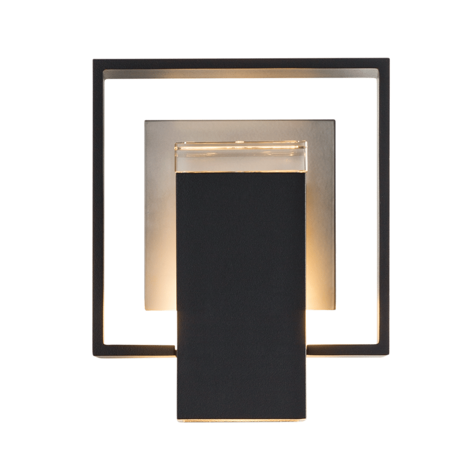 Shadow Box Small Outdoor Sconce - Coastal Black - Coastal Burnished Steel Accent by Hubbardton Forge