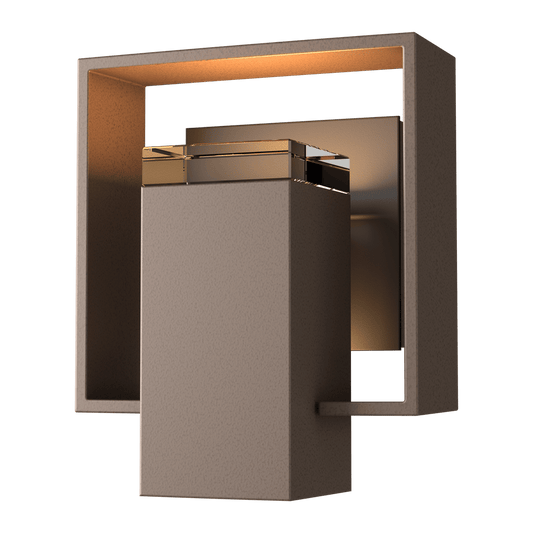 Shadow Box Small Outdoor Sconce - Coastal Bronze - Oil Rubbed Bronze Accent by Hubbardton Forge