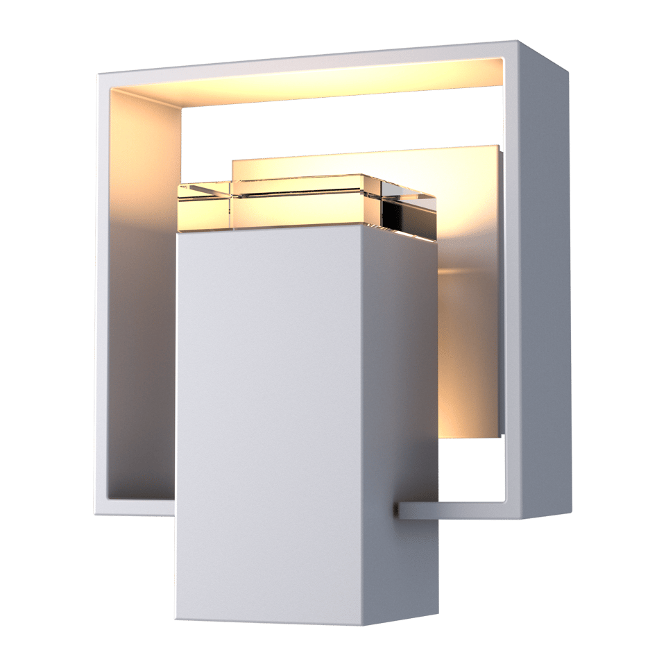 Shadow Box Small Outdoor Sconce - Coastal Burnished Steel - Coastal Burnished Steel Accent by Hubbardton Forge