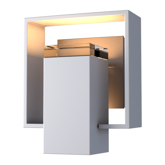 Shadow Box Small Outdoor Sconce - Coastal Burnished Steel - Coastal Dark Smoke Accent by Hubbardton Forge