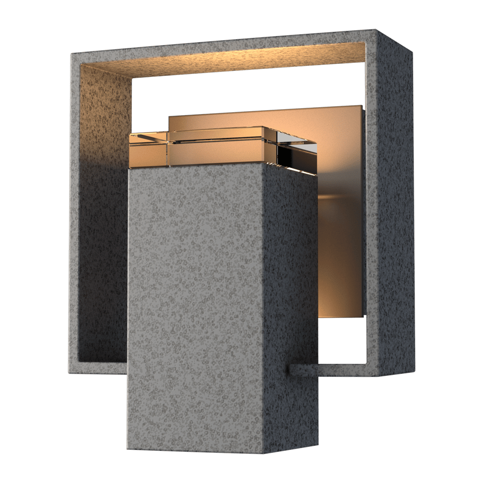 Shadow Box Small Outdoor Sconce - Natural Iron - Coastal Dark Smoke Accent by Hubbardton Forge