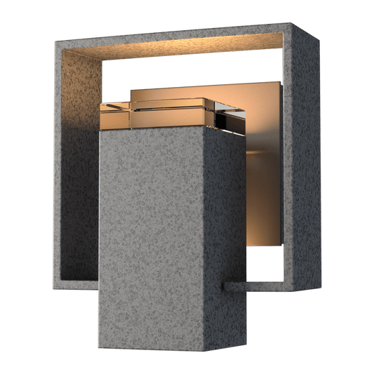 Shadow Box Small Outdoor Sconce - Natural Iron - Coastal Dark Smoke Accent by Hubbardton Forge