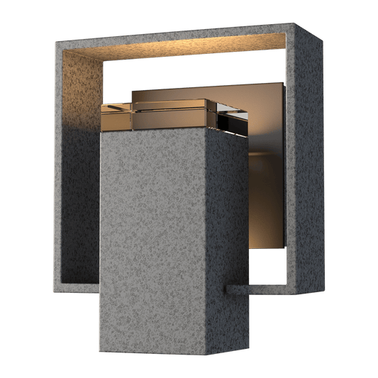 Shadow Box Small Outdoor Sconce - Natural Iron - Oil Rubbed Bronze Accent by Hubbardton Forge