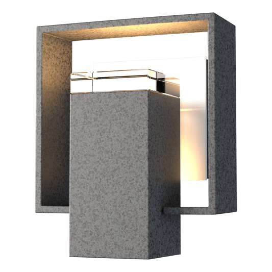 Shadow Box Small Outdoor Sconce - Natural Iron - White Accent by Hubbardton Forge