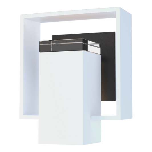 Shadow Box Small Outdoor Sconce - White - Coastal Black Accent by Hubbardton Forge