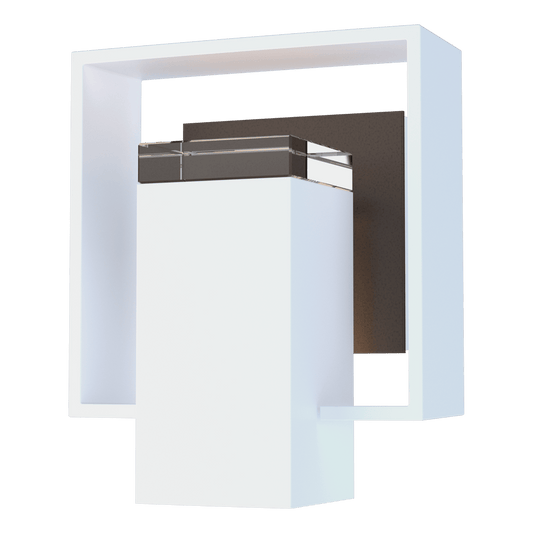 Shadow Box Small Outdoor Sconce - White - Coastal Bronze Accent by Hubbardton Forge