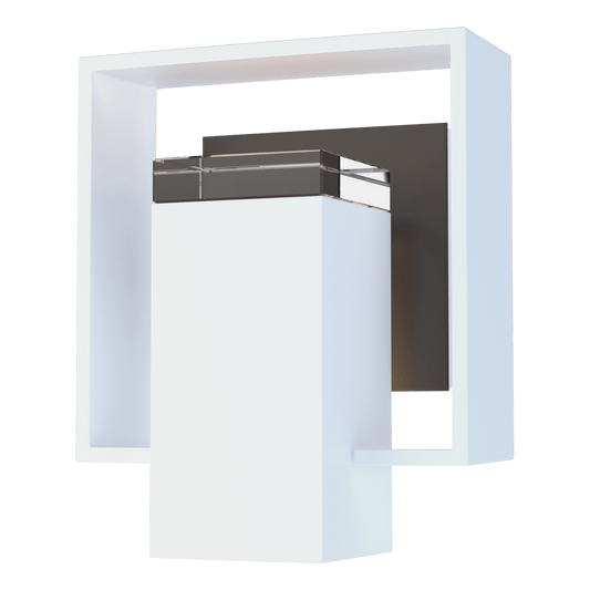 Shadow Box Small Outdoor Sconce - White - Coastal Dark Smoke Accent by Hubbardton Forge