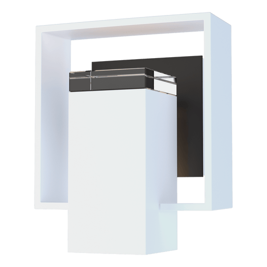 Shadow Box Small Outdoor Sconce - White - Oil Rubbed Bronze Accent by Hubbardton Forge