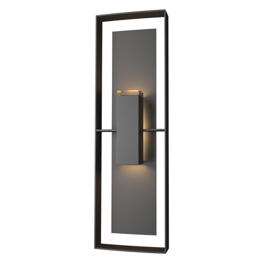Shadow Box Tall Outdoor Sconce - Coastal Black - Coastal Black Accent by Hubbardton Forge