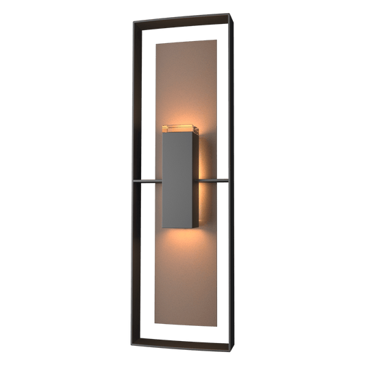 Shadow Box Tall Outdoor Sconce - Coastal Black - Coastal Bronze Accent by Hubbardton Forge