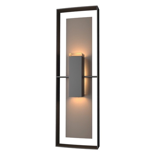 Shadow Box Tall Outdoor Sconce - Coastal Black - Coastal Dark Smoke Accent by Hubbardton Forge