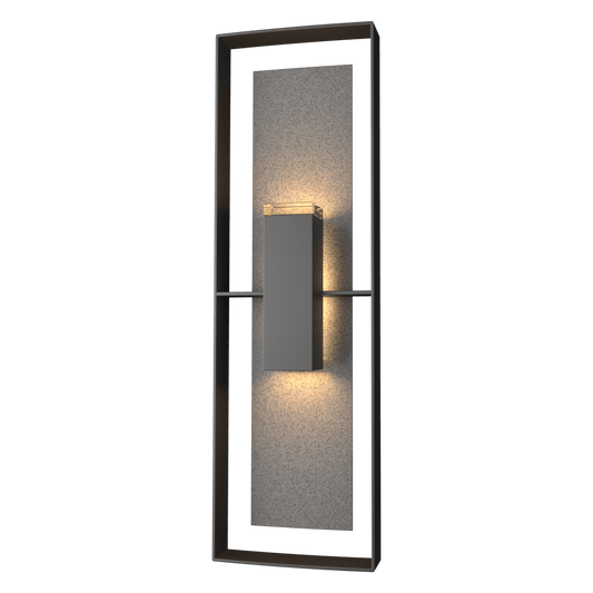 Shadow Box Tall Outdoor Sconce - Coastal Black - Natural Iron Accent by Hubbardton Forge