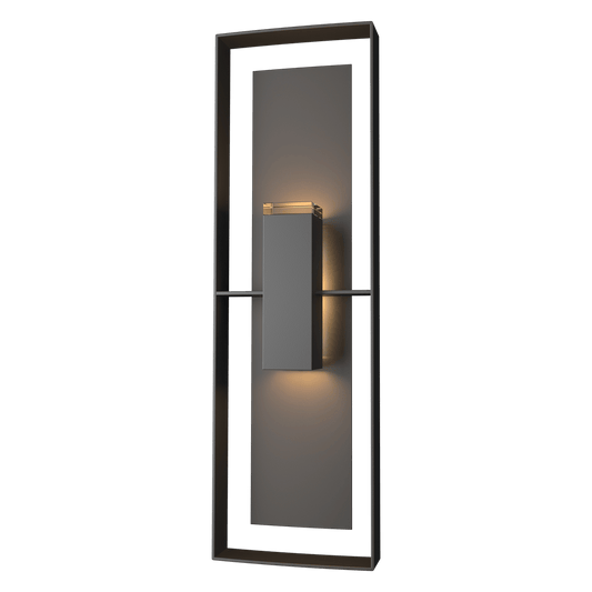 Shadow Box Tall Outdoor Sconce - Coastal Black - Oil Rubbed Bronze Accent by Hubbardton Forge