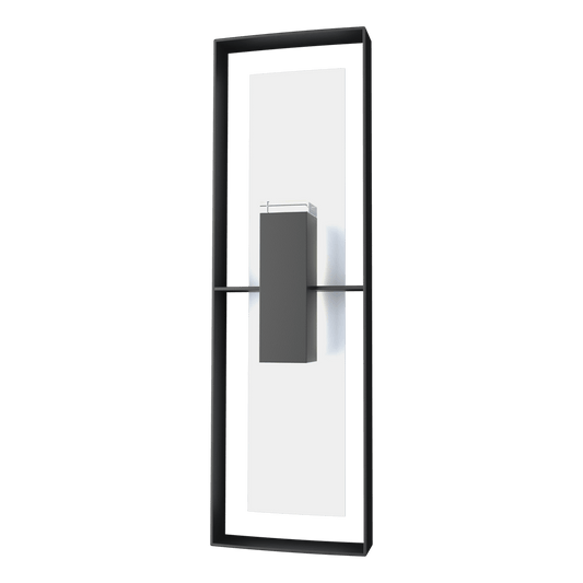 Shadow Box Tall Outdoor Sconce - Coastal Black - White Accent by Hubbardton Forge