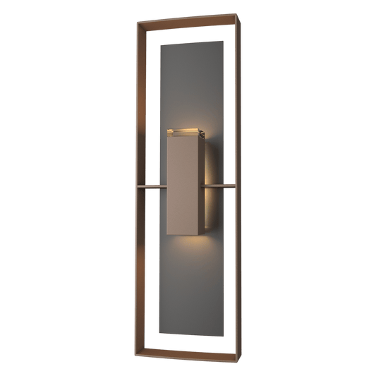 Shadow Box Tall Outdoor Sconce - Coastal Bronze - Coastal Black Accent by Hubbardton Forge