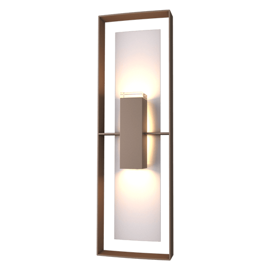 Shadow Box Tall Outdoor Sconce - Coastal Bronze - Coastal Burnished Steel Accent by Hubbardton Forge