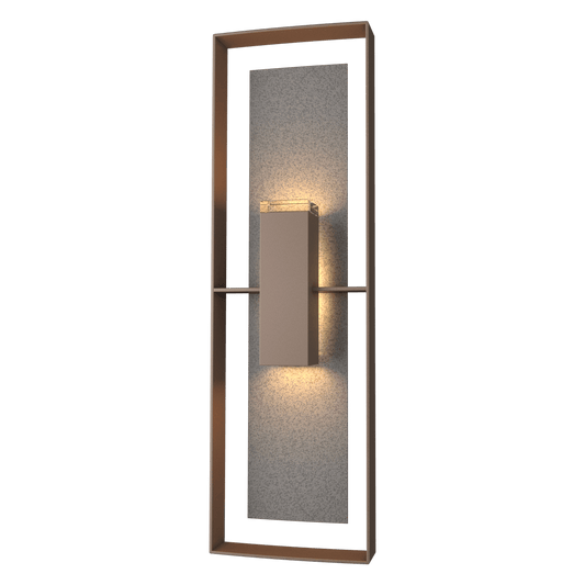 Shadow Box Tall Outdoor Sconce - Coastal Bronze - Natural Iron Accent by Hubbardton Forge