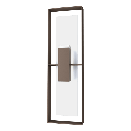 Shadow Box Tall Outdoor Sconce - Coastal Bronze - White Accent by Hubbardton Forge