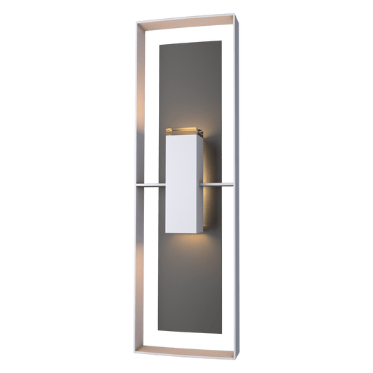 Shadow Box Tall Outdoor Sconce - Coastal Burnished Steel - Coastal Black Accent by Hubbardton Forge