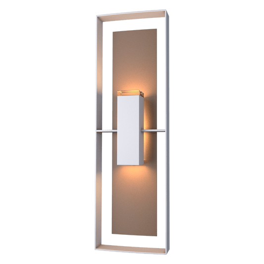 Shadow Box Tall Outdoor Sconce - Coastal Burnished Steel - Coastal Bronze Accent by Hubbardton Forge