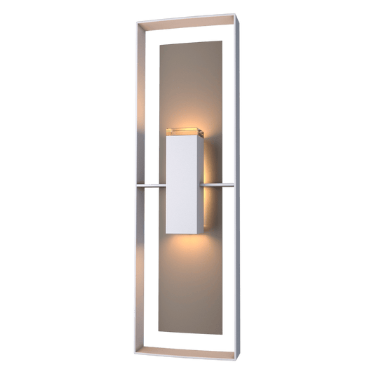 Shadow Box Tall Outdoor Sconce - Coastal Burnished Steel - Coastal Dark Smoke Accent by Hubbardton Forge
