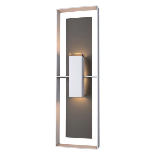 Shadow Box Tall Outdoor Sconce - Coastal Burnished Steel - Oil Rubbed Bronze Accent by Hubbardton Forge