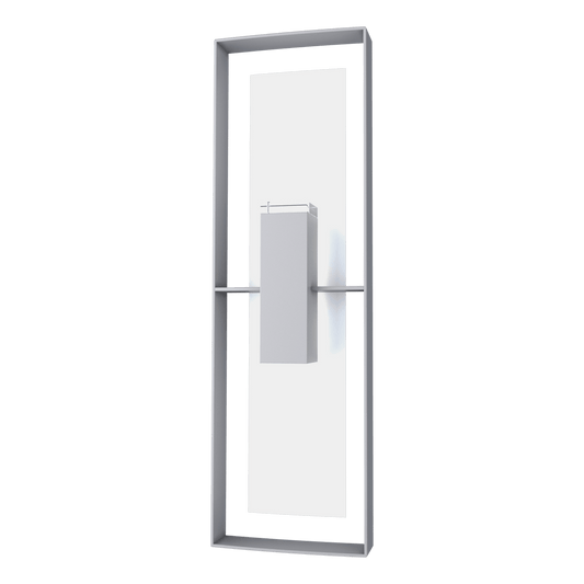 Shadow Box Tall Outdoor Sconce - Coastal Burnished Steel - White Accent by Hubbardton Forge