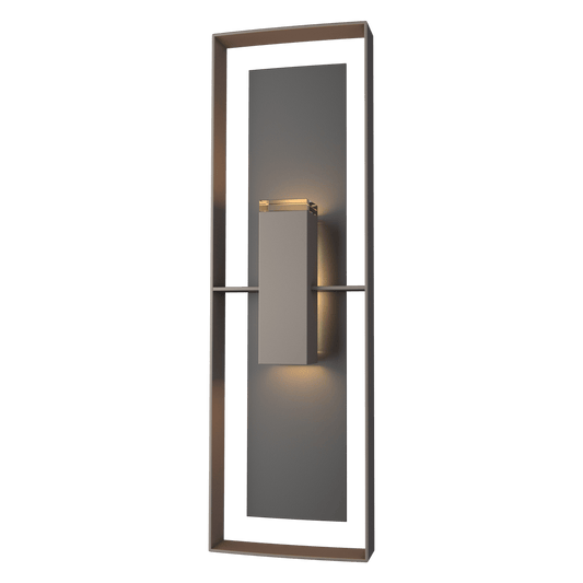 Shadow Box Tall Outdoor Sconce - Coastal Dark Smoke - Coastal Black Accent by Hubbardton Forge