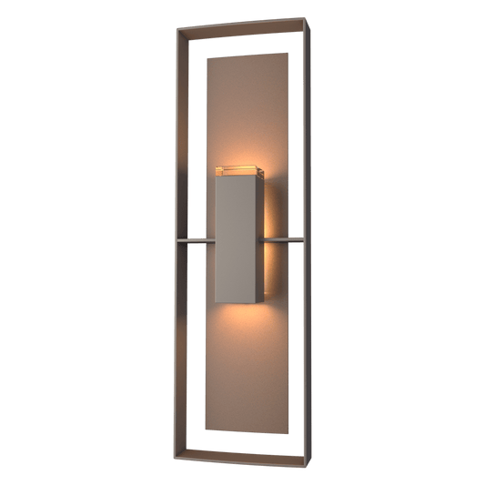 Shadow Box Tall Outdoor Sconce - Coastal Dark Smoke - Coastal Bronze Accent by Hubbardton Forge