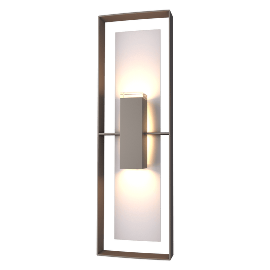 Shadow Box Tall Outdoor Sconce - Coastal Dark Smoke - Coastal Burnished Steel Accent by Hubbardton Forge