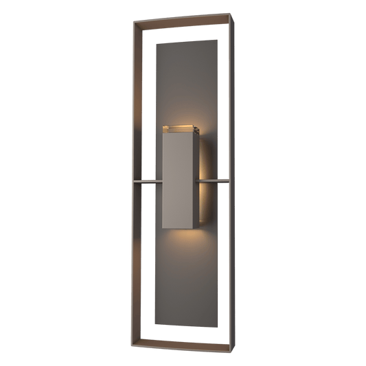 Shadow Box Tall Outdoor Sconce - Coastal Dark Smoke - Oil Rubbed Bronze Accent by Hubbardton Forge