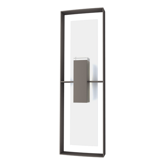 Shadow Box Tall Outdoor Sconce - Coastal Dark Smoke - White Accent by Hubbardton Forge