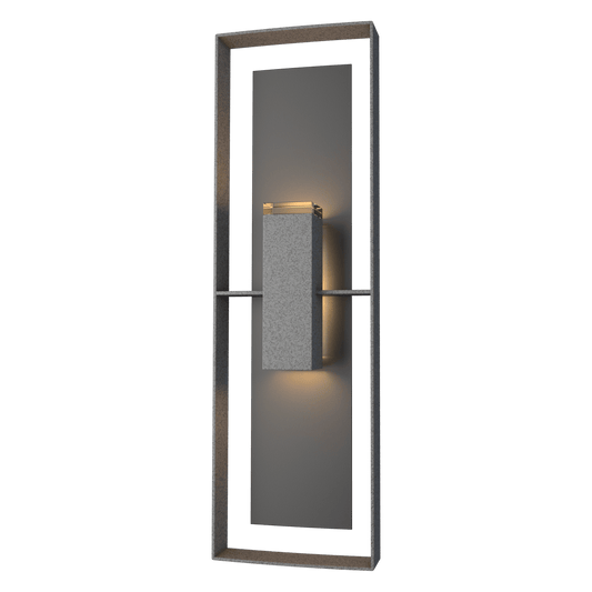 Shadow Box Tall Outdoor Sconce - Natural Iron - Coastal Black Accent by Hubbardton Forge