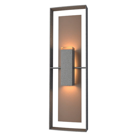 Shadow Box Tall Outdoor Sconce - Natural Iron - Coastal Bronze Accent by Hubbardton Forge