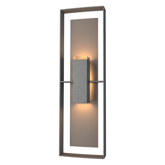 Shadow Box Tall Outdoor Sconce - Natural Iron - Coastal Dark Smoke Accent by Hubbardton Forge