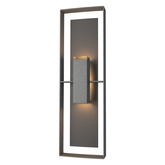 Shadow Box Tall Outdoor Sconce - Natural Iron - Oil Rubbed Bronze Accent by Hubbardton Forge