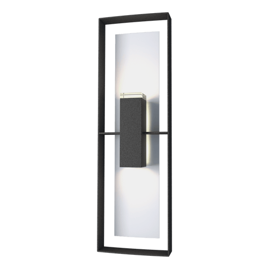 Shadow Box Tall Outdoor Sconce - Natural Iron - White Accent by Hubbardton Forge