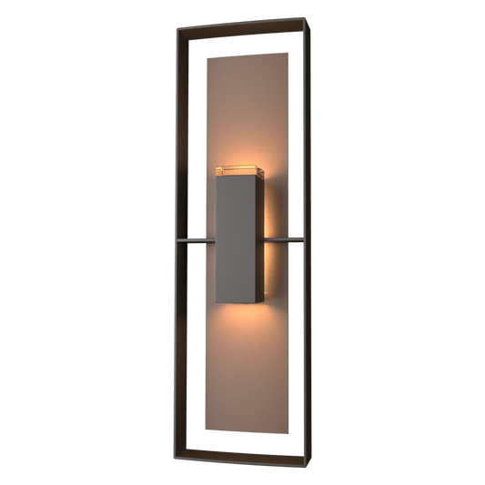 Shadow Box Tall Outdoor Sconce - Oil Rubbed Bronze - Coastal Bronze Accent by Hubbardton Forge