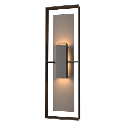 Shadow Box Tall Outdoor Sconce - Oil Rubbed Bronze - Coastal Dark Smoke Accent by Hubbardton Forge