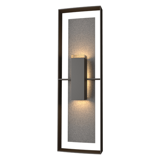 Shadow Box Tall Outdoor Sconce - Oil Rubbed Bronze - Natural Iron Accent by Hubbardton Forge