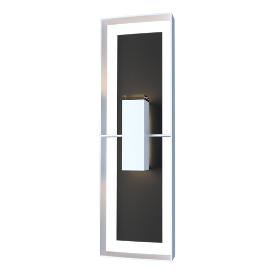 Shadow Box Tall Outdoor Sconce - White - Coastal Black Accent by Hubbardton Forge