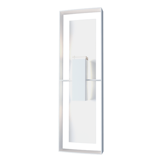 Shadow Box Tall Outdoor Sconce - White - Coastal Burnished Steel Accent by Hubbardton Forge