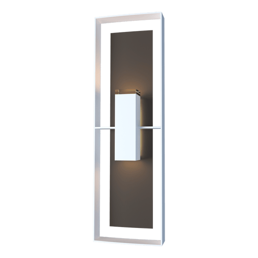 Shadow Box Tall Outdoor Sconce - White - Coastal Dark Smoke Accent by Hubbardton Forge