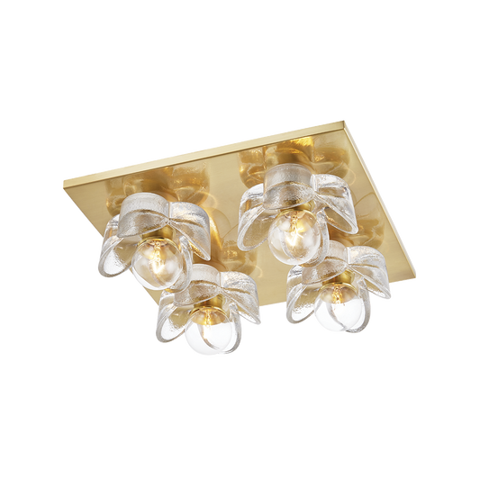 Shea Flush Mount - 4-Light - Aged Brass - Mitzi H410504-AGB
