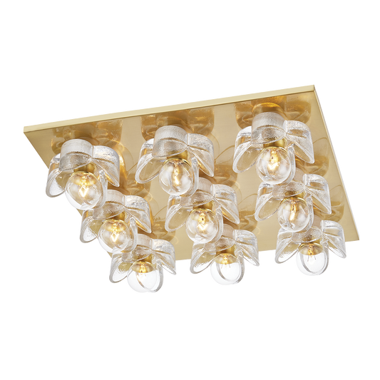 Shea Flush Mount - 9-Light - Aged Brass - Mitzi H410509-AGB