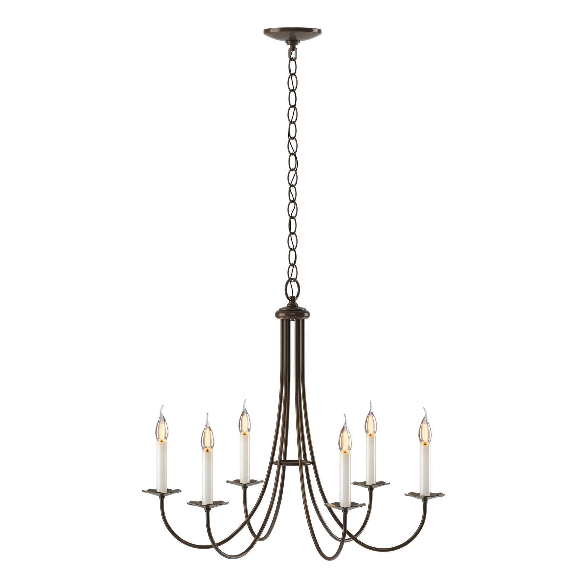 Simple Sweep 6-Arm Chandelier - Bronze by Hubbardton Forge