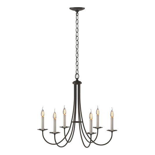 Simple Sweep 6-Arm Chandelier - Dark Smoke by Hubbardton Forge