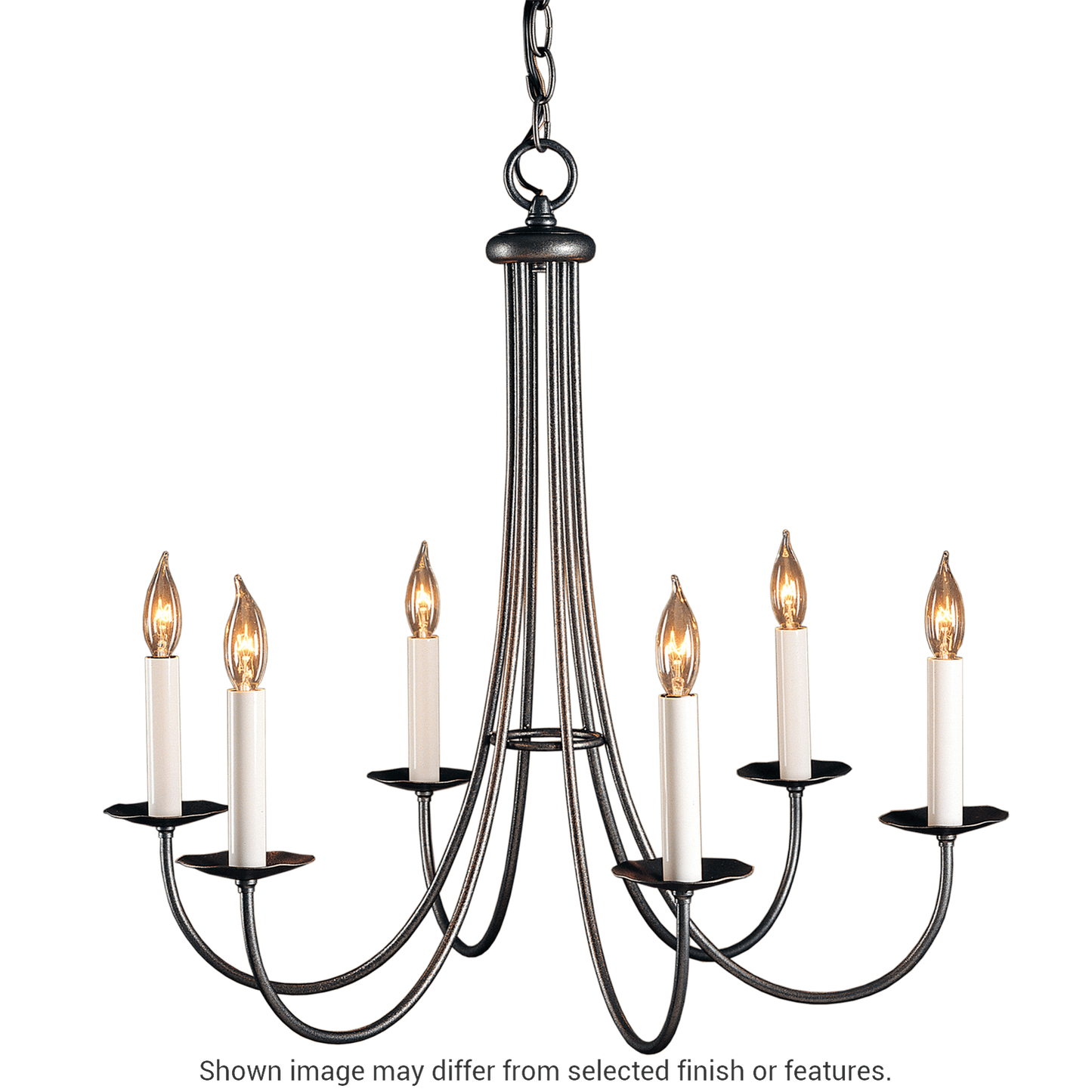 Simple Sweep 6-Arm Chandelier - Ink by Hubbardton Forge